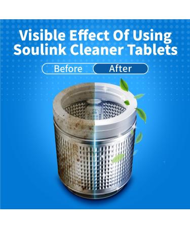 Soulink Washing Machine Cleaner with Odor Blasters - 12 Deep Cleaning Tablets for HE Front & Top Load Washers - International Shipping Available - Buy Online on GoSupps.com