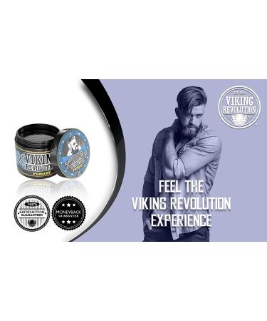 Pomade for Men 4oz - Firm Hold & High Shine by Viking Revolution - Water Based & Easy to Wash Out - Classic Styling (1 Pack) - Buy Online on GoSupps.com