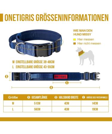 OneTigris Blue Dog Collar with Metal Buckle | Durable Adjustable MM Size for All Breeds | International Shipping Available - Buy Online on GoSupps.com
