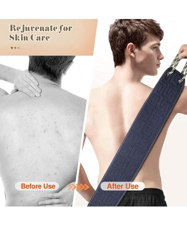 Kireida Double-Sided Back Scrubber | Large Body Peeling Washcloth for Shower | Black - Thorough Cleaning & Exfoliation - Buy Online on GoSupps.com