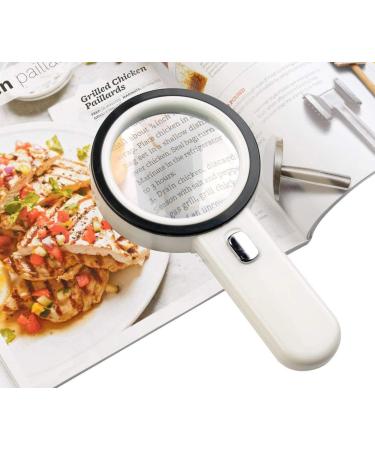 Professional ES Vision aids Handheld 4.2 inch 20x with 12 LED Lights - Large Transparent Optical Lens Illumination for Reading and Sewing s - Lighted Magnifying gla Full of Stars