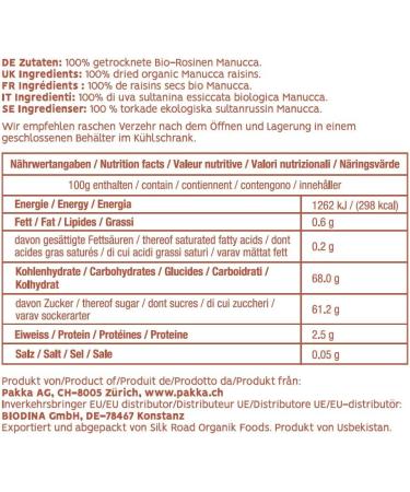  pakka PAKKA Jumbo Manucca Fairtrade Organic Raisins 1 kg with 2 to 3 Crispy Pits Unoiled Direct from Small Farmers in Samarkand Uzbekistan Vegan Family Pack - Buy Online on GoSupps.com