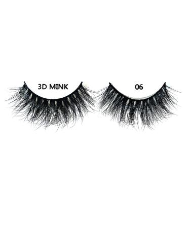 MIZ LASH 3D Mink Eyelashes | 100% Real Fur Cruelty-Free & Reusable | Soft Thick Dramatic Strips for Women | Handmade Fake Lash Extensions #06 - Buy Online on GoSupps.com