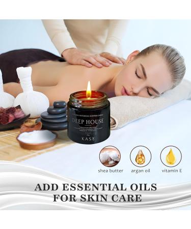 Bath Works Body Candle - Smoky Wood & Plum Scent - Non-Toxic Soy Massage Oil Candle for Date Night - 3 oz - Buy Online on GoSupps.com