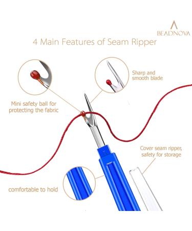 BEADNOVA 4pcs Seam Ripper Set for Crafting Sewing, Thread & Tag Remover - 4 Colors - Buy Online on GoSupps.com