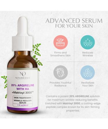 Argireline Serum for Wrinkles - 20% Argireline & Matrixyl 3000 - Hyaluronic Acid & Vitamin C Face Serum - Lightweight Anti-Aging Solution - 1 fl. oz - Buy Online on GoSupps.com