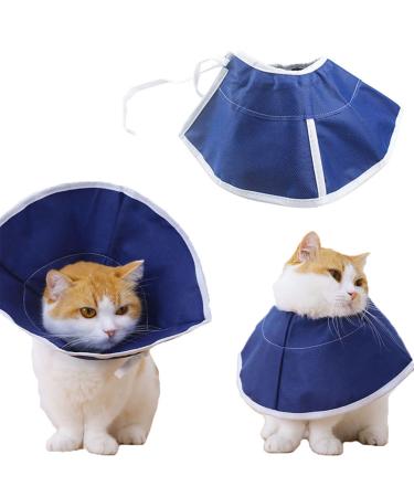 Yanzisno1 Cat Cone Collar, Soft Nonwoven Fabric Elizabethan Collar, Adjustable Recovery Pet Cone E-Collar for Cats Kitten Puppy, Surgery to Stop Licking and Head Scratching-Prevent Recurrent Infections. Medium Elizabethan
