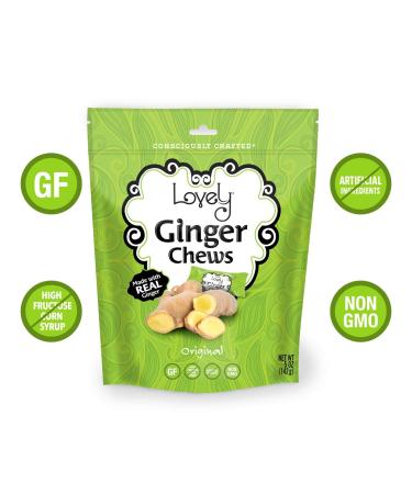 Lovely Candy Ginger Chews Original - 5 oz (142g) | Natural Chewy Treats - Buy Online on GoSupps.com