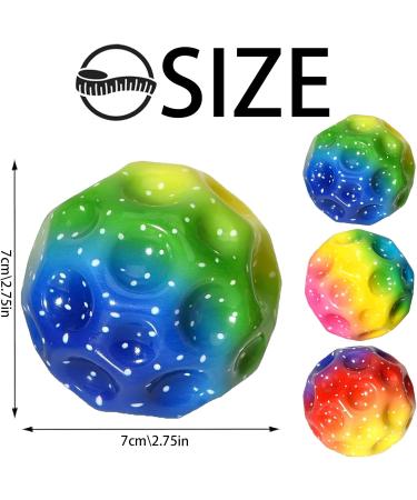 Astro Jump Ball - 3 Multicolored Galaxy Space Moon Balls | 7cm Spruinge Rubber for Kids | Fun Outdoor Stress Relief Toys - Buy Online on GoSupps.com