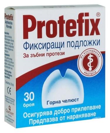 Protefix adhesive films for upper dentures.
