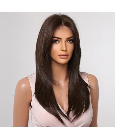 HAIRCUBE Long Brown Lace Wig - Middle Part Natural Style for Daily Wear - Buy Online on GoSupps.com