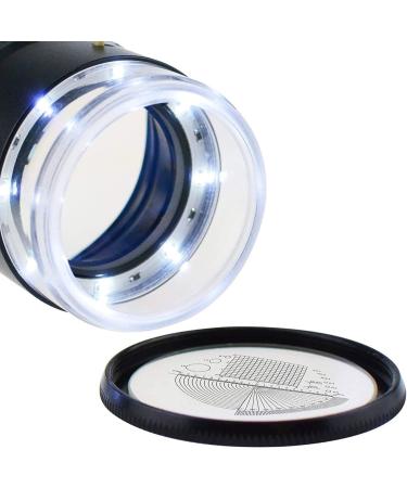 10X Illuminated Jewelers Loupe Magnifier with Interchangeable Reticle Scale and LED Light - 25mm Field of View for Jewelry, Gems, Coins - Hobby Tool with Glass Scale Chart - Buy Online on GoSupps.com