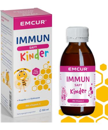 Emcur Immun Juice for Children - Vitamin C Propolis Echinacea & Thyme | Boost Immune System - 150ml Liquid - Buy Online on GoSupps.com