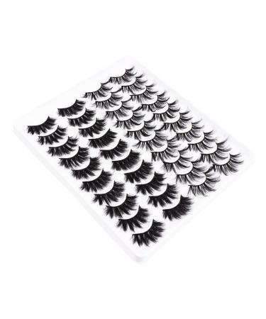 Beavorty 20 Pairs 3d cross eyelash Assorted Imitation Women False Eyelash Makeup Eyelash set eyelashes make up mix 3D Dense Eyelashes three-dimensional Fake eyelashes