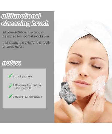 Silicone Face Scrubber Exfoliator with Soft Bristles | Facial Cleansing Brush for Men & Women | Blackhead & Baby Shower Brush | Skin Care Tool for Bath & Makeup - Black - Buy Online on GoSupps.com