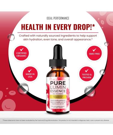 Pure Lumin Essence Drops - Official PureLumin Liquid Skincare Formula with Natural Ingredients Premium Skin Support for Dark Spots Radiance & Healthy Glow Pure Lumin Reviews Drops (5 Pack) - Buy Online on GoSupps.com