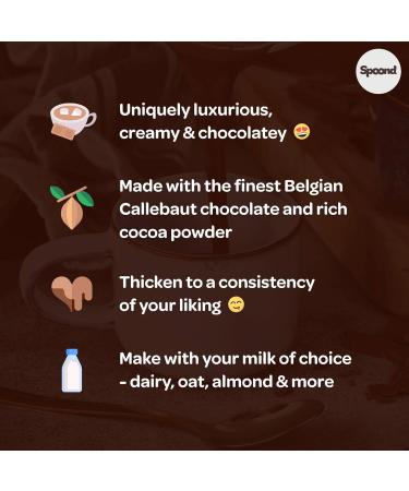 Spoond Thick & Creamy Belgian Dark Milk Hot Chocolate Powder - With Milk Chocolate Flakes & Rich Cocoa Powder - Nut Free Irish Made Award Winning - 245g Instant Hot Chocolate Powder - Buy Online on GoSupps.com