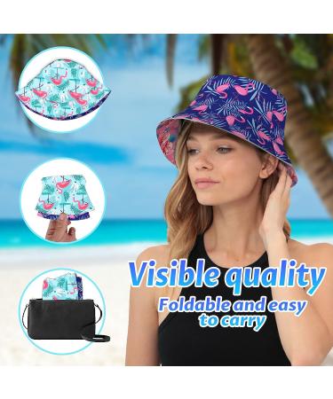 Reversible Pink Flamingo Bucket Hat | Packable Unisex Sun Cap for Outdoor Activities - Buy Online on GoSupps.com