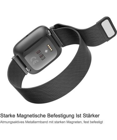 Premium Stainless Steel Oumida Bracelet for Fitbit Versa 2 & Lite | Strong Magnetic Replacement Band for Men & Women - Black Small - Buy Online on GoSupps.com