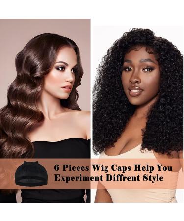 FYY Nude Stretchy Wig Cap for Women - 6pcs Black Stocking Caps with Elastic Bands - Buy Online on GoSupps.com