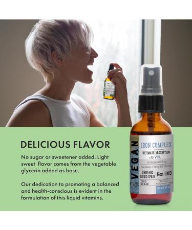 Iron Supplement - 18mg Bisglycinate Complex with Vitamin C & B12 for Energy & Immunity Boost and Organic ZINC Boost Mist 40mg (Extra Strength) - Sugar Free with VIT C and Elderberry Extract - Buy Online on GoSupps.com