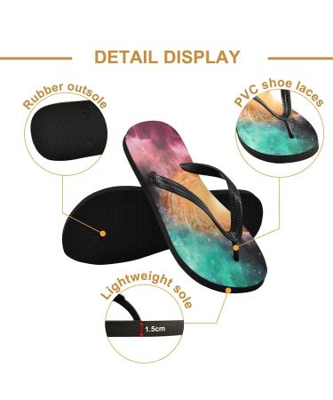Mnsruu Galaxy Spiral Flip Flops Stylish Starry Sandals for Men & Women | Ideal for Home Spa & Travel - Buy Online on GoSupps.com