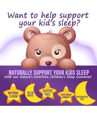 Nature's Nutrition Kids Sleep Gummies 2mg - Children's Sleep Gummy with Melatonin Non-Habit Forming Works with Natural Sleep Cycle Supports Calm & Drug-Free Natural Berry Flavor 60 Gummies - Buy Online on GoSupps.com