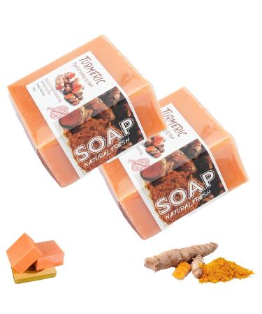 GYORI 2 x Waterfalls Turmeric Brightening Soap Waterfalls Turmeric Soap Kojic Acid and Turmeric Soap Bar for Dark Spots Smooth Skin for on Face and Body