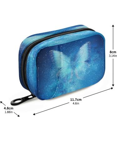 Pfrewn 7-Day Pill Organizer Case - Portable Galaxy Butterflies Travel Pill Box for Vitamins & Supplements - Zipper Pouch for Easy Use - Buy Online on GoSupps.com