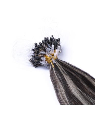 Buy Micro-Ring Hair Extensions 60cm | 100% Remy Real Hair | Easy to Use | 50 Strands (#1b/Gray) - International Shipping - Buy Online on GoSupps.com