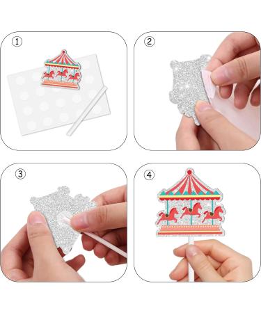 S-Cp-0004 Ice Cream Fruit Dessert Cupcake Topper Colorful Glitter Happy Birthday Sensory Pop Game Theme Decor Supplies Baby Shower Boys Girls Birthday Party Decorations - Buy Online on GoSupps.com