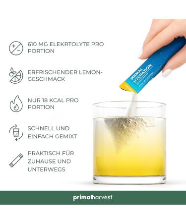 Primal Hydration by Primal Harvest | Electrolytic Isotonic Drink | 30 Portions | Magnesium Potassium & Vitamin C | Ideal for Men & Women | International Shipping - Buy Online on GoSupps.com