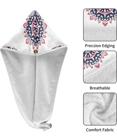 Colorful Ethnic Elephants Hair Towel 2 Pack | Super Absorbent Quick Dry Hair Turbans for Women & Girls - Buy Online on GoSupps.com