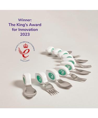 Doddl Toddler Self Feeding Cutlery Set | Spoon and Fork for Kids 12m+ (Aqua) - Buy Online on GoSupps.com