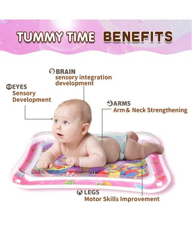 Inflatable Tummy Time Mat: Premium Baby Water Play Mat for Stimulation and Sensory Development - Ideal Toys for Infants and Toddlers (Pink) - Buy Online on GoSupps.com