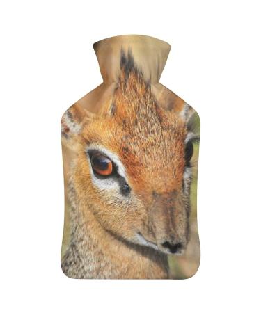 Deer Hot Water Bottle With Cover Plush Bed Bottle Hand Warmer For Adults And Children 26.5X15.3cm