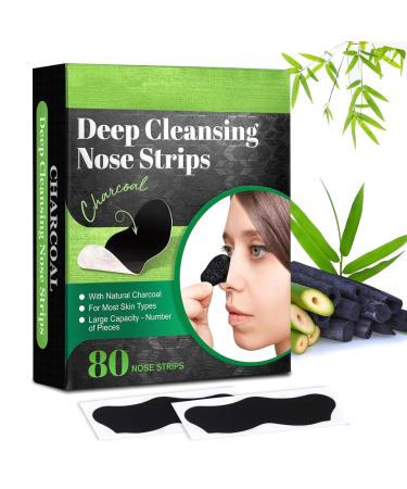AWAVM Blackhead Remover Strips Nose Strips 80 Pcs Pore Strips for Blackheads Nose Blackhead Remover Strips Blackhead Removal Deep Cleansing Nose Pore Strips for Women Men