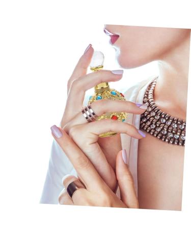 FRCOLOR Pocket Perfume Set - 6 Vintage Crystal Glass Mini Travel Vials & Alloy Bottles for Essential Oils | International Shipping Available - Buy Online on GoSupps.com