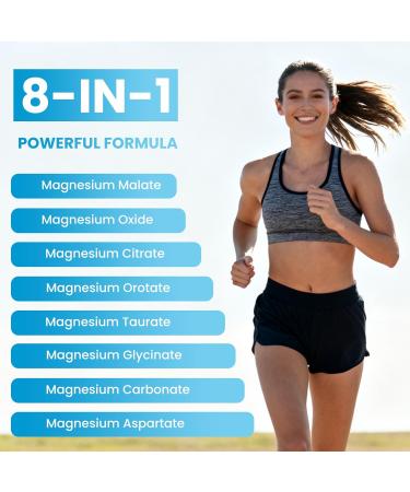 Magnesium Complex Gummies 8 Elemental 1000mg - Magnesium Glycinate Citrate Malate Taurate for Bones Muscle Nerve Health for Women & Men Vegan Non-GMO Raspberry Flavor 60 Count 60 Count (Pack of 1) - Buy Online on GoSupps.com