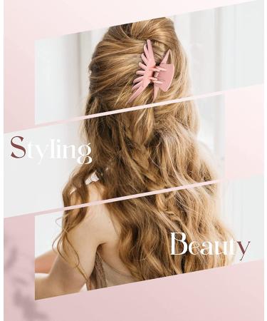 OPAUL Matte Nonslip Large Hair Claw Clips for Women - Strong Hold Styling Accessories (4 Pack) Pink Green Khaki Black - Buy Online on GoSupps.com