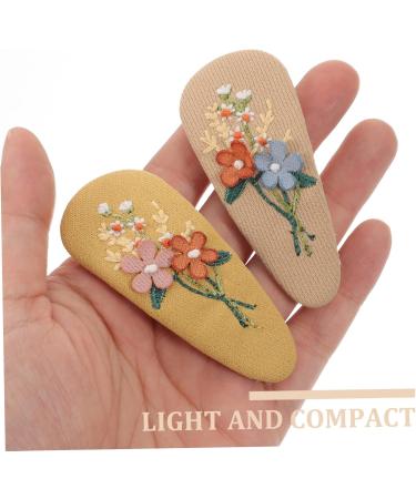 4 Pairs hairpin hair barrettes clip fabric flower hair clip toddler hair barrette wrapped hair barrettes kids accessories for girls cloth hair clips baby button vintage alloy - Buy Online on GoSupps.com