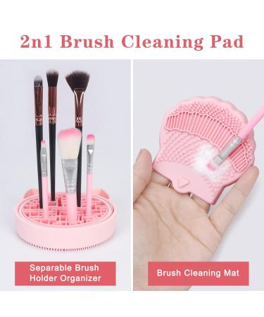 Songaa Silicone Makeup Brush Cleaning Mat & Organizer | Claw Shaped Brush Cleaner Pad - Pink - Buy Online on GoSupps.com