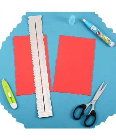 3 Pcs Metal Paper Tearing Ruler Set | Stainless Steel Deckle Edge Craft Ruler with Water Pen | Scrapbook & School Measuring Tool - Buy Online on GoSupps.com