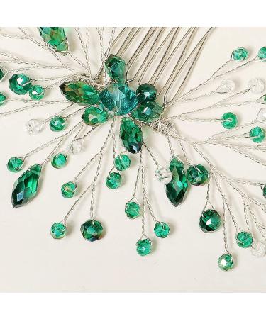 ISLHJDD Bridal Diamante Emerald Green Green Hair Accessories Bridesmaid Hair Accessories Wedding Hair Accessories Vine Crystals Hair Ornament Hair Vines Decorative Hair Accessories for Brides Girls - Buy Online on GoSupps.com