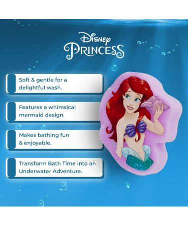 Disney Princess Ariel the Little Mermaid Kids Bath Time Gift Set for Girls - 2 in 1 Hair and Body Wash in 3D Mermaid Bottle Hair Clips and Soft Sponge - Fun Magical and Complete Bath Set for Kids - Buy Online on GoSupps.com