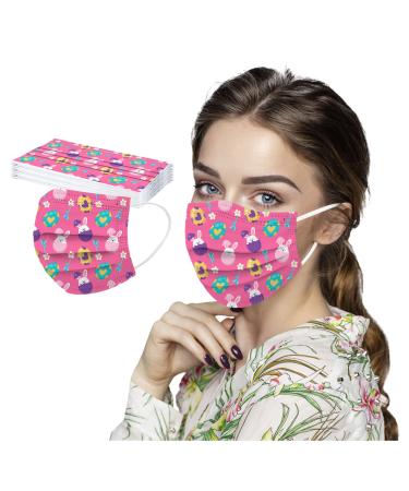 SDFRK 10 pieces of mouth protection adults with Easter egg motif colored one-way 3-layer mouth and nose protection mns once neckerchief mask towels odorless bandana scarves ostermask for women men