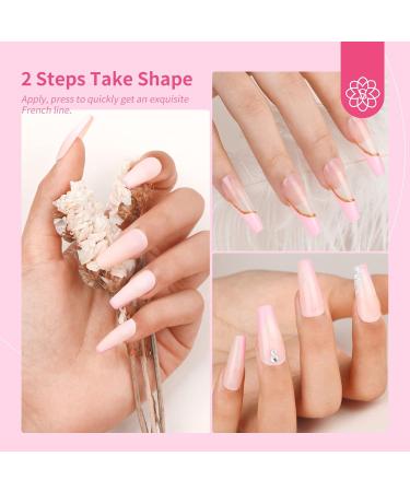 Saviland Nail Stamp Set 03 - Sheerness Jelly French Tip & Pink Gel Polish | Nail Accessories & Stamper for Stunning French Nail Designs - Buy Online on GoSupps.com