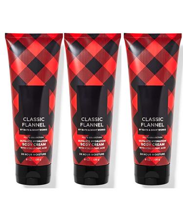 Bath and Body Works For Men Signature Hyaluronic Acid Ultra Shea Body Cream 8 fl oz Pack Of 3 (Classic Flannel) - Buy Online on GoSupps.com