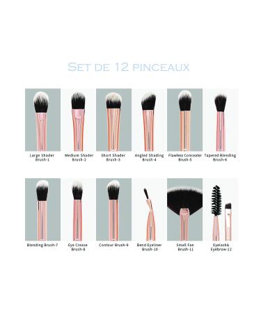 12-Piece Premium Synthetic Make-Up Brush Set | Professional Brushes for Foundation Blush & Concealer - International Shipping Available - Buy Online on GoSupps.com
