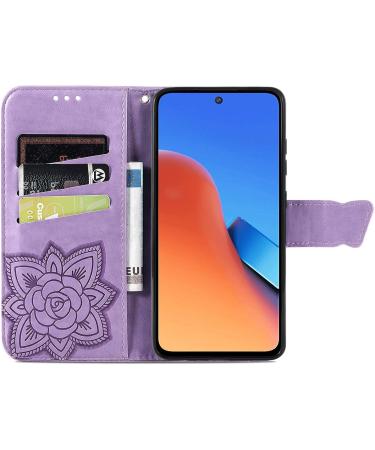 Monwutong Hzd Protective Cover for Xiaomi Redmi 12 - 3D Butterfly Pattern PU Leather Folding Stand Magnetic Cap & Card Compartments - Light Violet - Buy Online on GoSupps.com